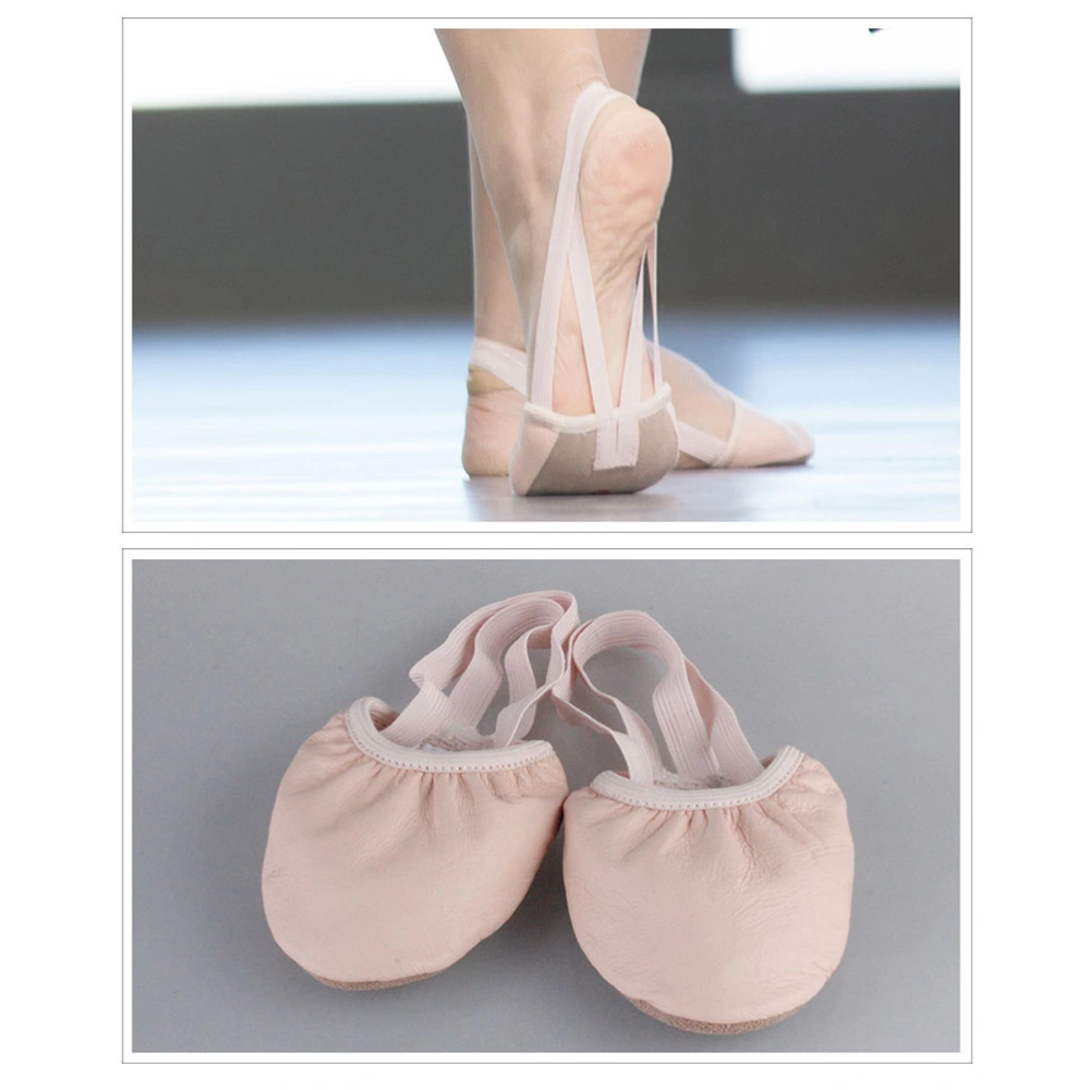 1 Pair of Elastic Band Dance Shoes Half Dancing Shoes Professional Ballet Shoes Dance Training Toe Shoes Fashion Toe Protector for Adult - Size 33