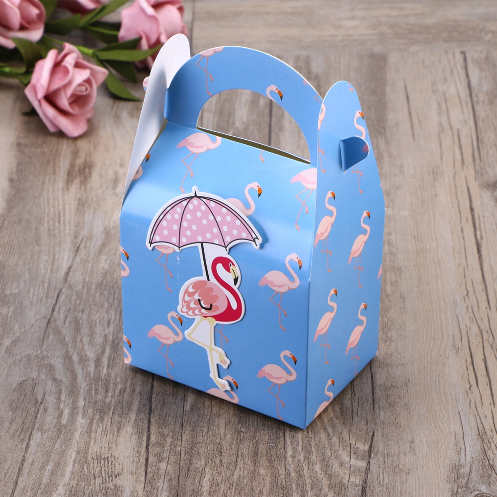 6pcs Flamingo Candy Box Candy Gift Treat Boxes for Event Party Wedding Baby Shower Birthday (Blue Pink)