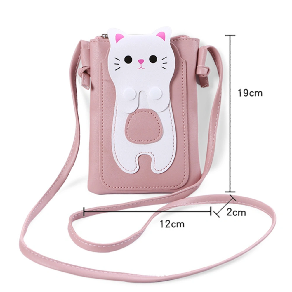 2pcs Mini Crossbody Bag Cartoon Shoulder Bag Cell Phone Purse Wallet Bag for Women Girls (1pcs Black, 1pcs Pink)