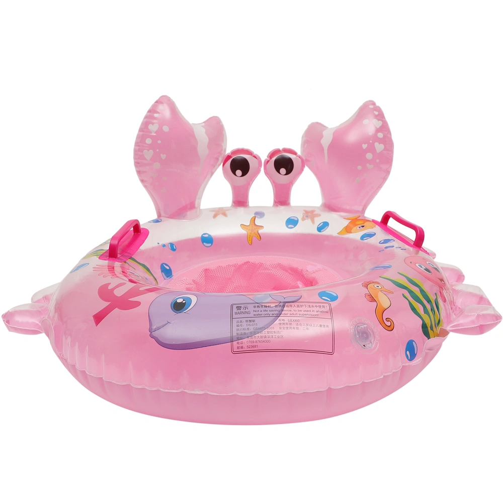 1 Set of Baby Swimming Ring Inflatable Swimming Float Ring Lovely Crab-shaped Swimming Ring