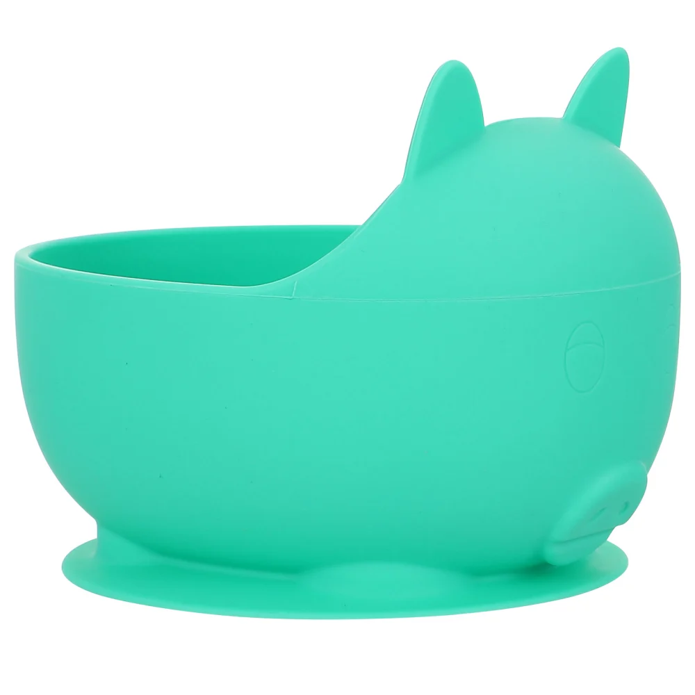 1pc Piggy Shape Silicone Plate Portable Non Skid Suction Baby Dinner Plate Bowl