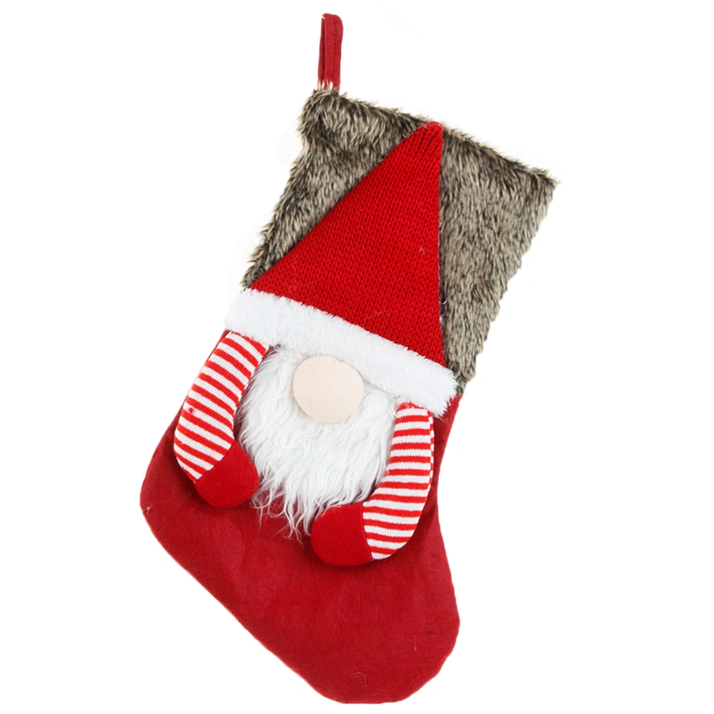 1 Pc Adorable Gnome Hanging Decoration Christmas Gift Sock (Style A, Coffee)