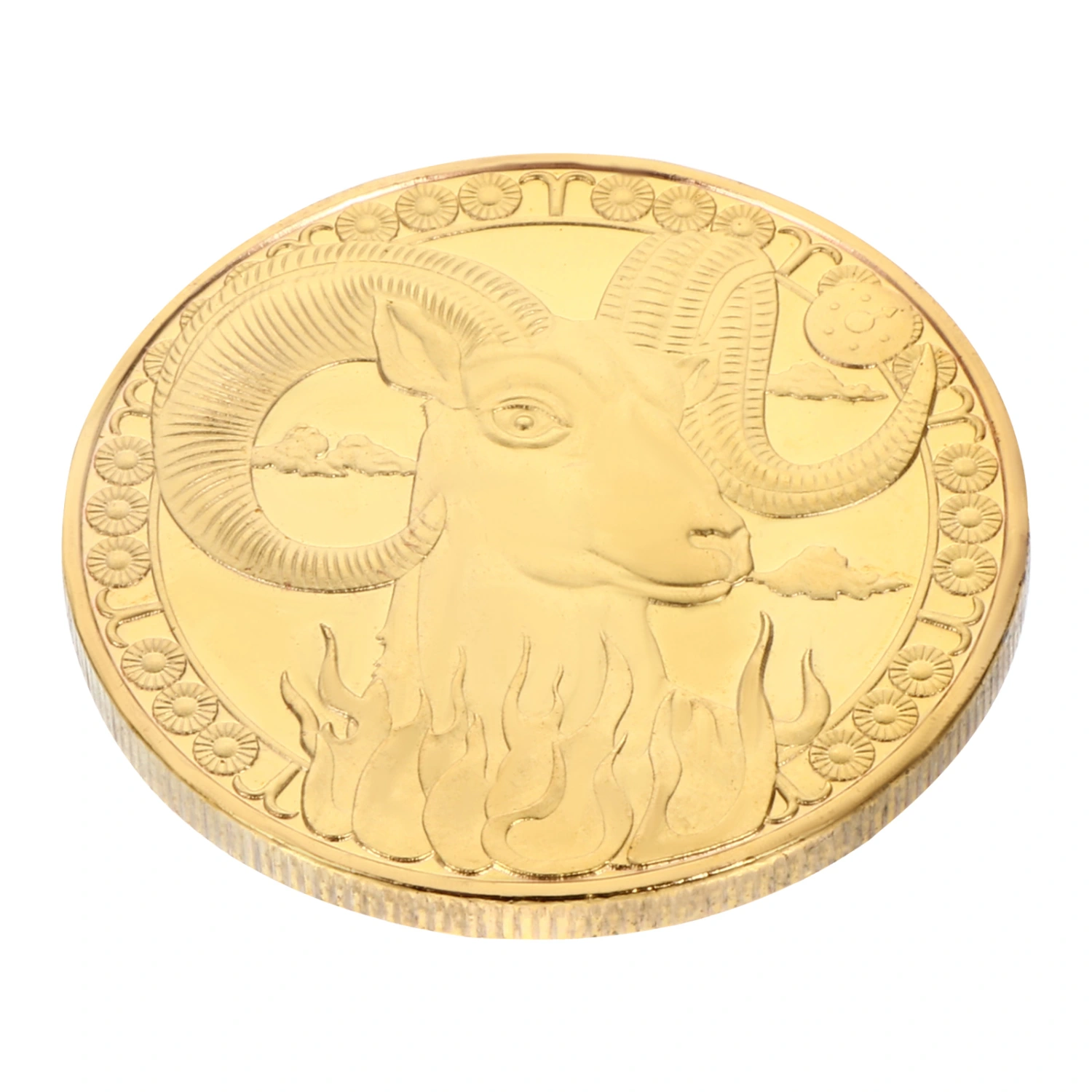 1Pc Constellation Commemorative Coin Aries Collection Coin Iron Collection Coin