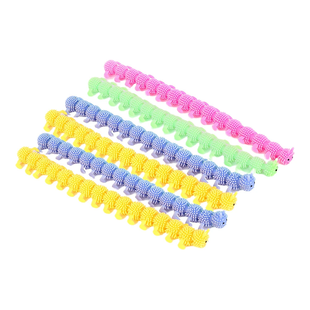6pcs Adorable Caterpillar Toy Decorative Caterpillar Shaped Prank Toy for Kids