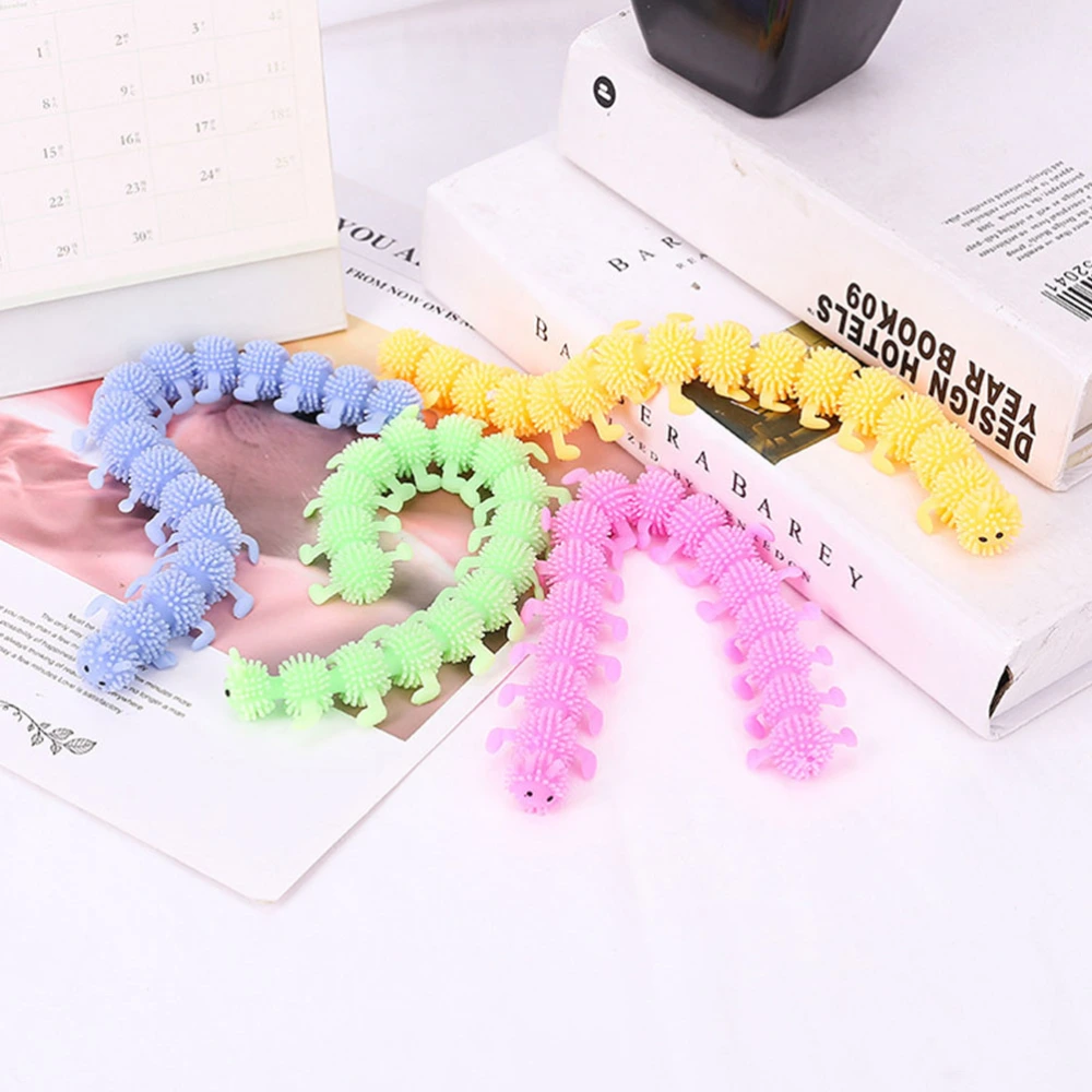 6pcs Adorable Caterpillar Toy Decorative Caterpillar Shaped Prank Toy for Kids