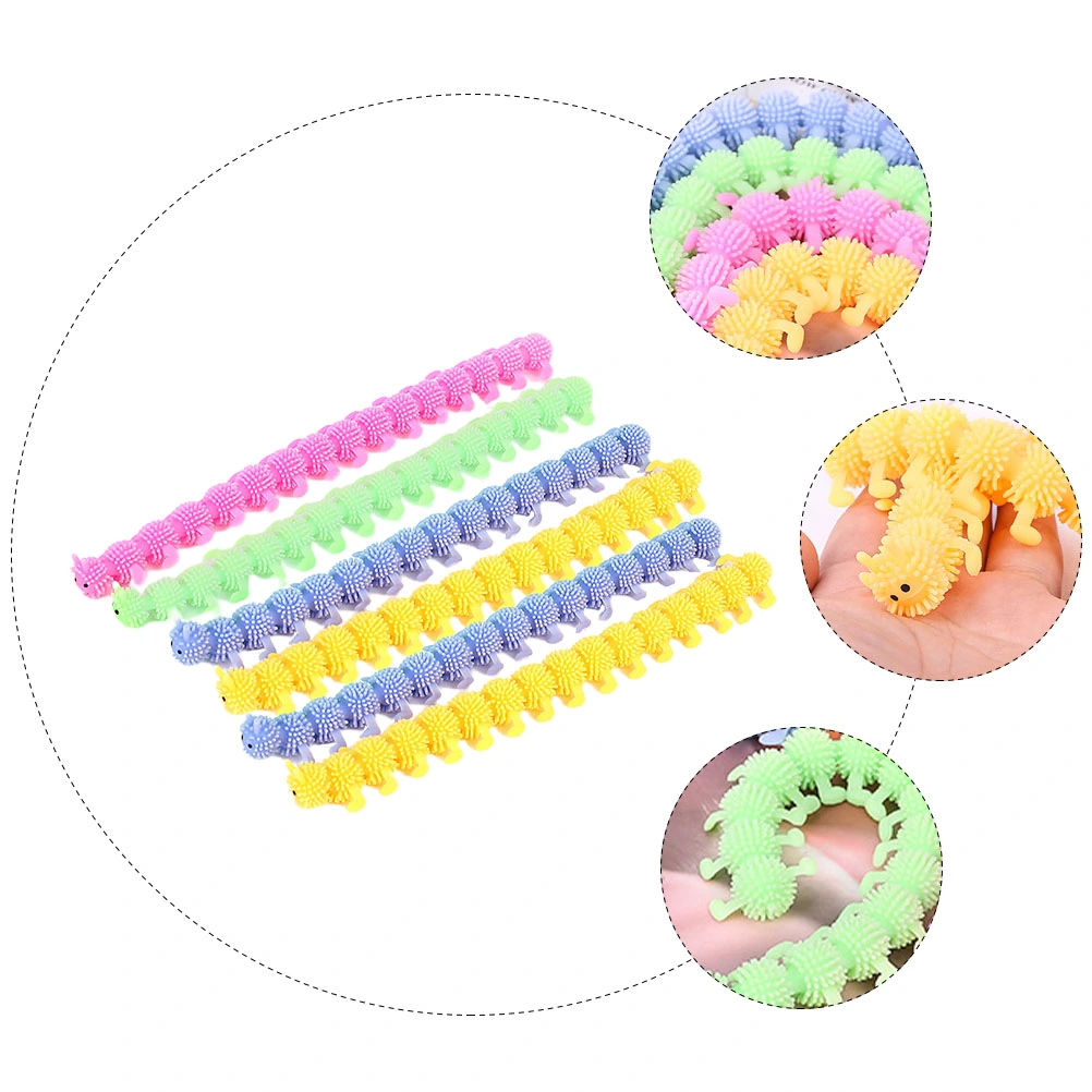 6pcs Adorable Caterpillar Toy Decorative Caterpillar Shaped Prank Toy for Kids