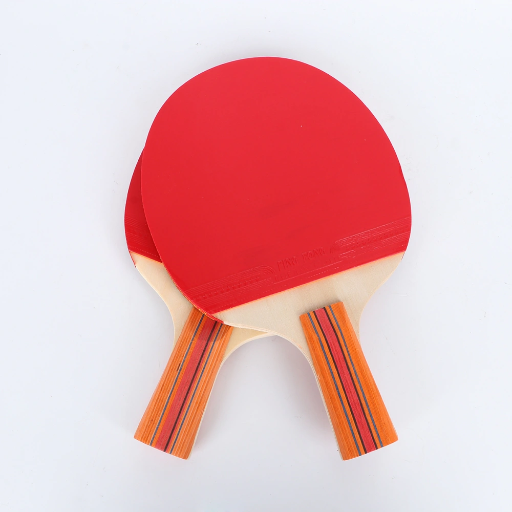 1 Set Table Tennis Rackets Anti-slip Grip Pong Racket with Tennis Balls for Player Training (Red)