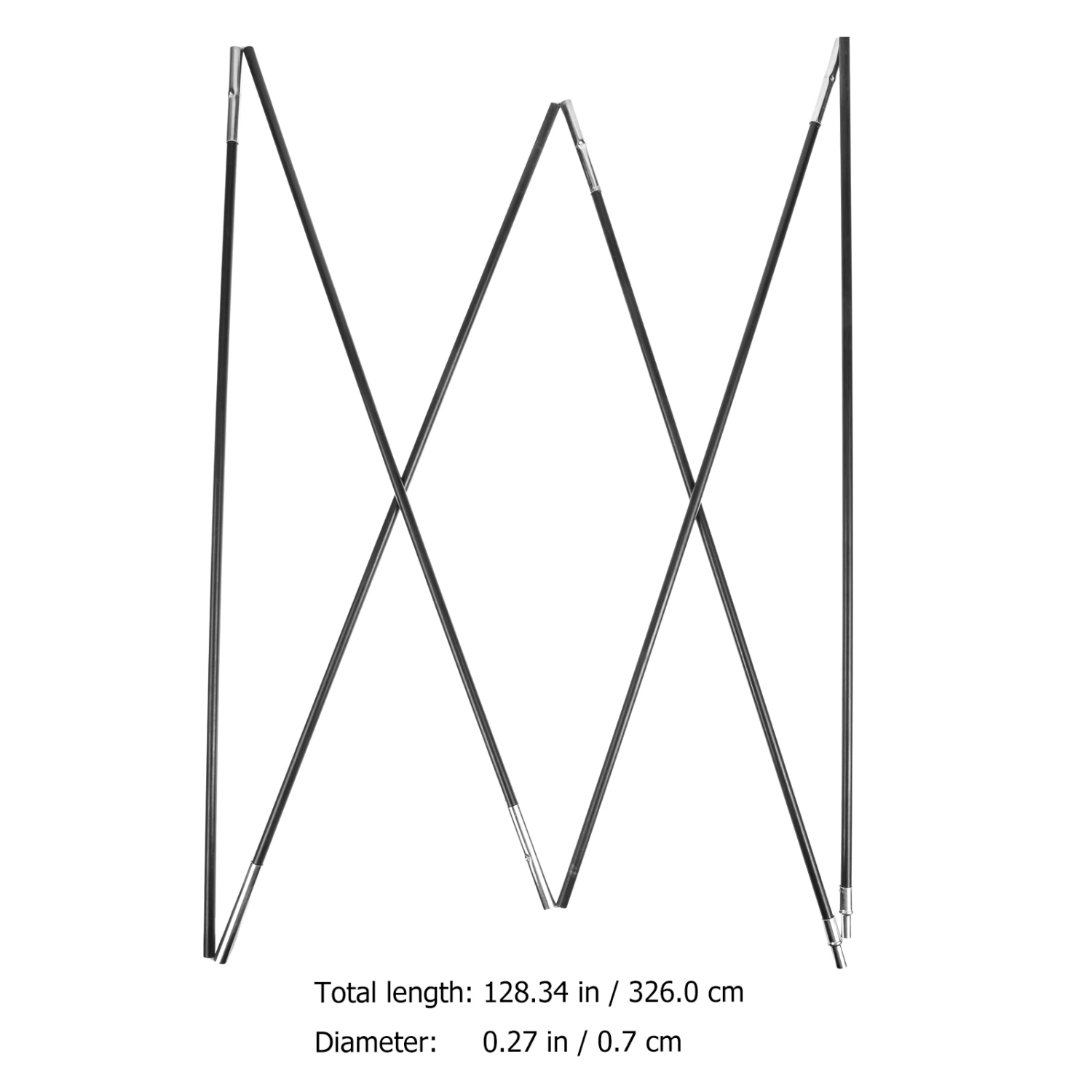 1 Set of Camping Tent Pole Kit Fiberglass Tent Pole Outdoor Tent Pole Camping Tent Accessory
