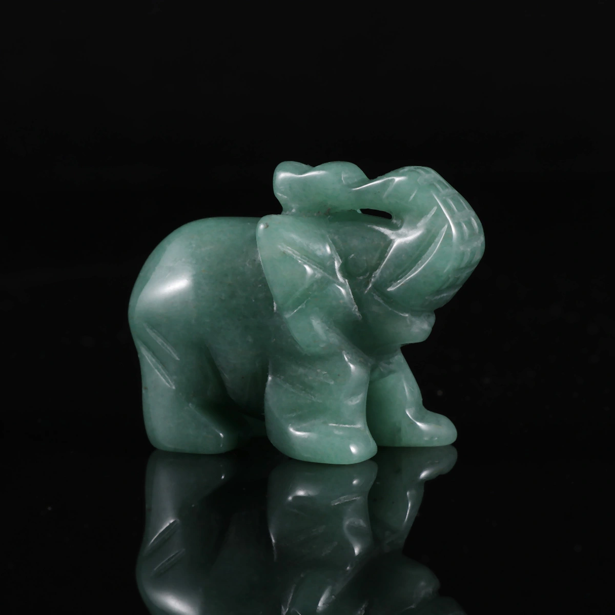 Jade Elephant Shape Ornaments House Feng Shui Crafts Jade Ornaments Carved Jade for Gifts (Dongling Jade 1.5 Inch)
