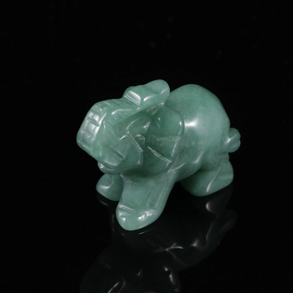 Jade Elephant Shape Ornaments House Feng Shui Crafts Jade Ornaments Carved Jade for Gifts (Dongling Jade 1.5 Inch)