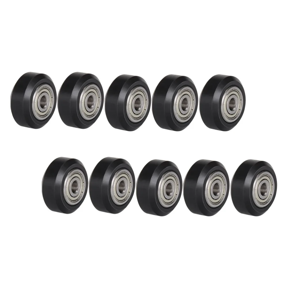 10 Pcs Printer Roller Wheels Plastic Pulley V Groove Ball Bearings Passive Round