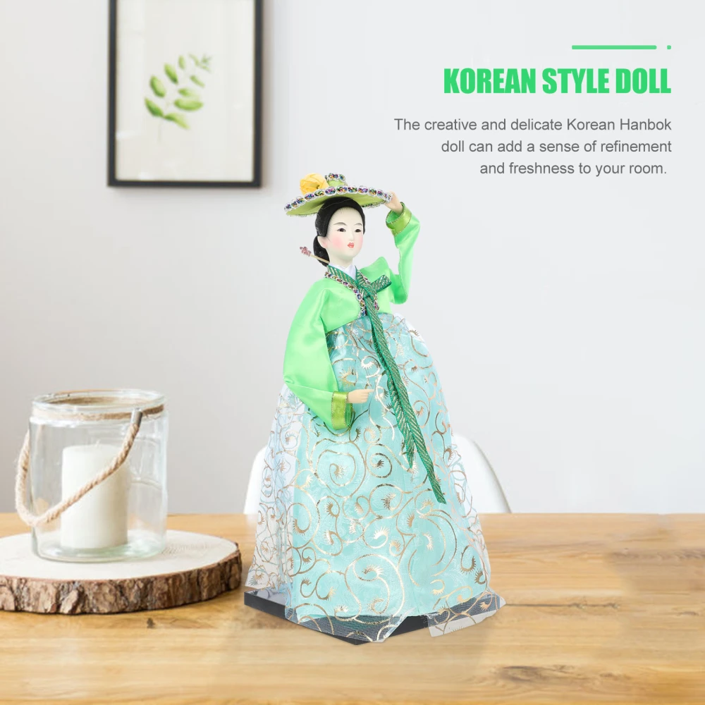 Korean Style Doll Figurine Korean Hanbok Outfit Doll Ornament Desktop Decoration