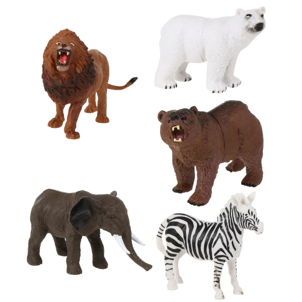 5 Pcs Exquisite Desktop Decorations Cognitive Toys Decorative Wild Animal Toys