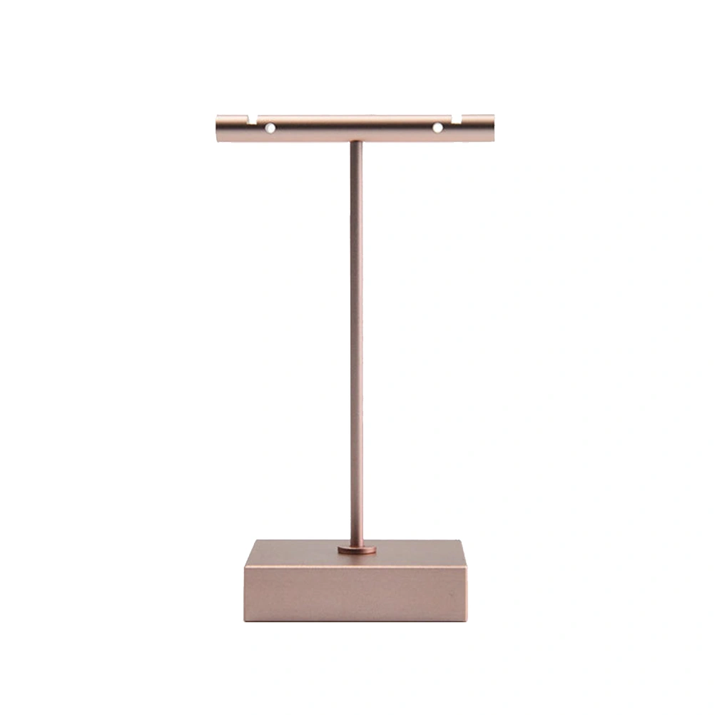 Fashion Earrings Storage Bar Rack Simple H Shape Earrings Display Stand Jewelry Hanging Holder (Rose Golden)