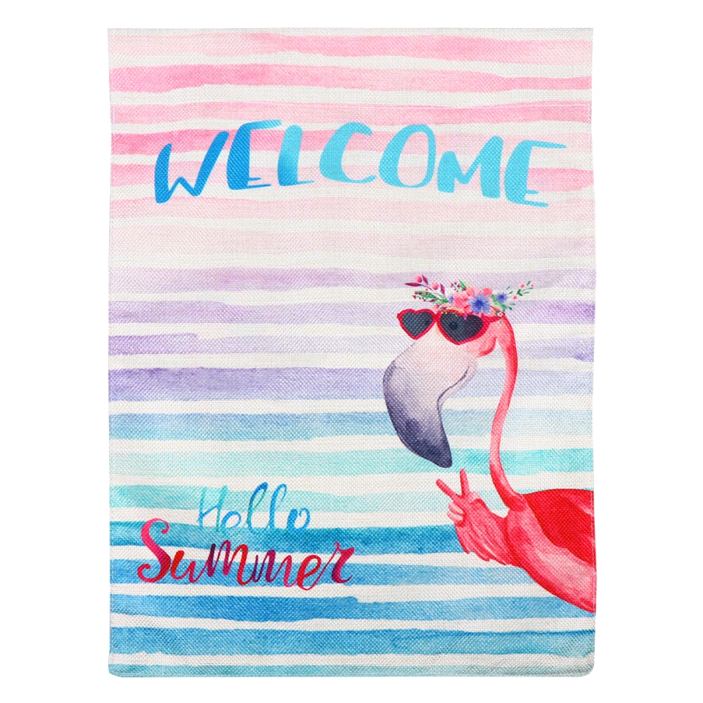 Flamingo Garden Flag Double-sided Printed Garden Flag Summer Courtyard Hanging Flag Wall Hanging Pendant for Home Bar Cafe Shop