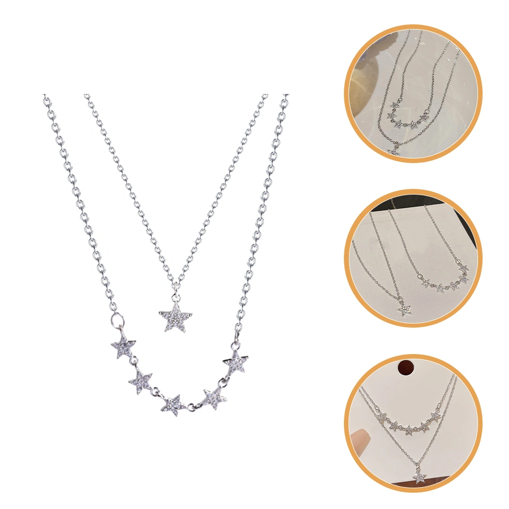 2pcs Fashion Star Necklaces Pendant Clavicle Chain Women Necklace Jewelry