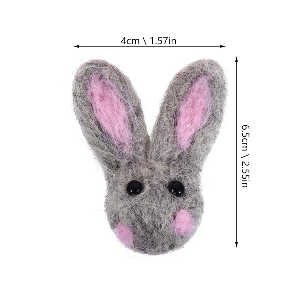 1 Set 4 Pcs Easter Wool Felt Rabbits DIY Decoration Accessories (Random Color)