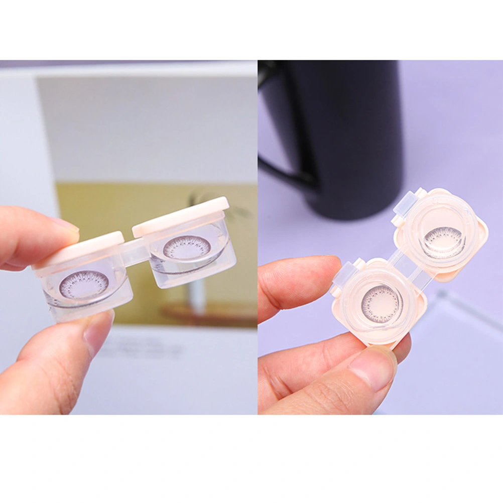 6 PCS/1 Set Convenient Lens Case Simple Color Lens Holder Bulk Supplies Portable Lens Soak Storage Kit for Home and Travel(Pink Blue Green)