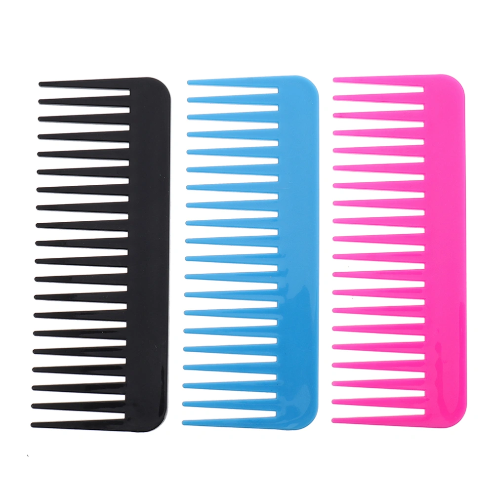 3pcs Wide Tooth Flat Comb Barber Shop Hair Styling Comb Hairdressing Comb