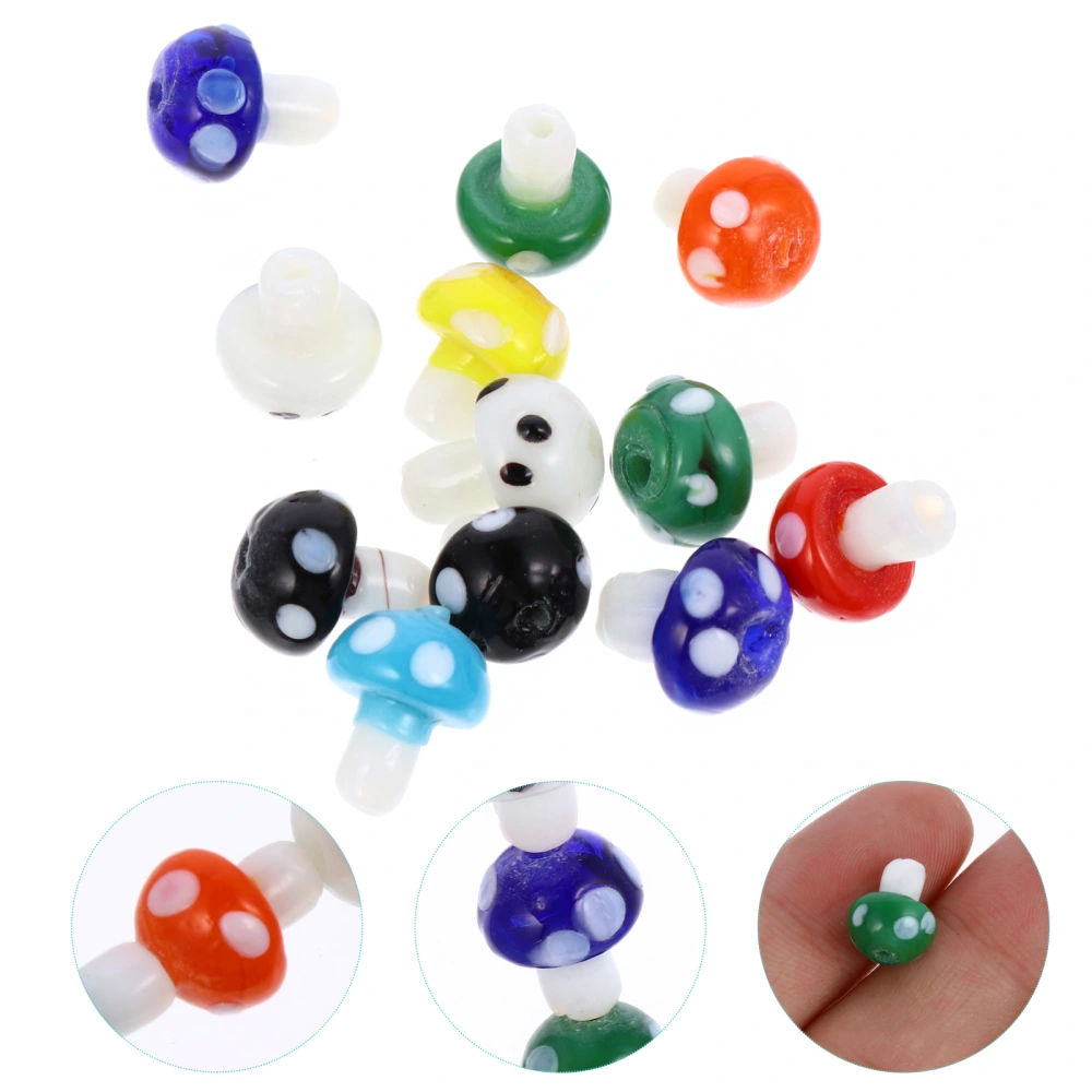 20pcs DIY Mushroom Shape Colored Glazes Beads Beading Charms (Random Color)