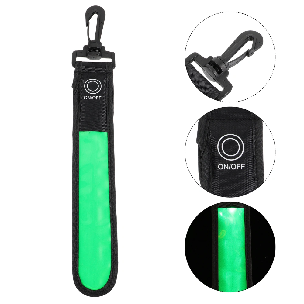 LED Reflective Backpack Pendant LED Running Belt Lights Carabiner Hook Strap