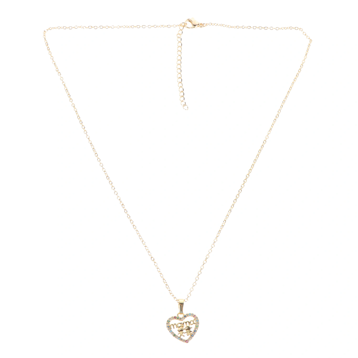 Mother's Day Necklace Heart Necklace Hollow Out Heart Pendant Zircon Necklace