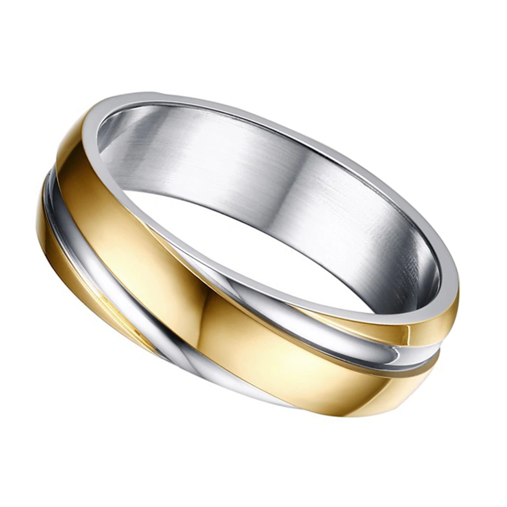 Simple Twill Pattern Electric Gold-plated Ring Delicate Ring for Men Decoration No.6