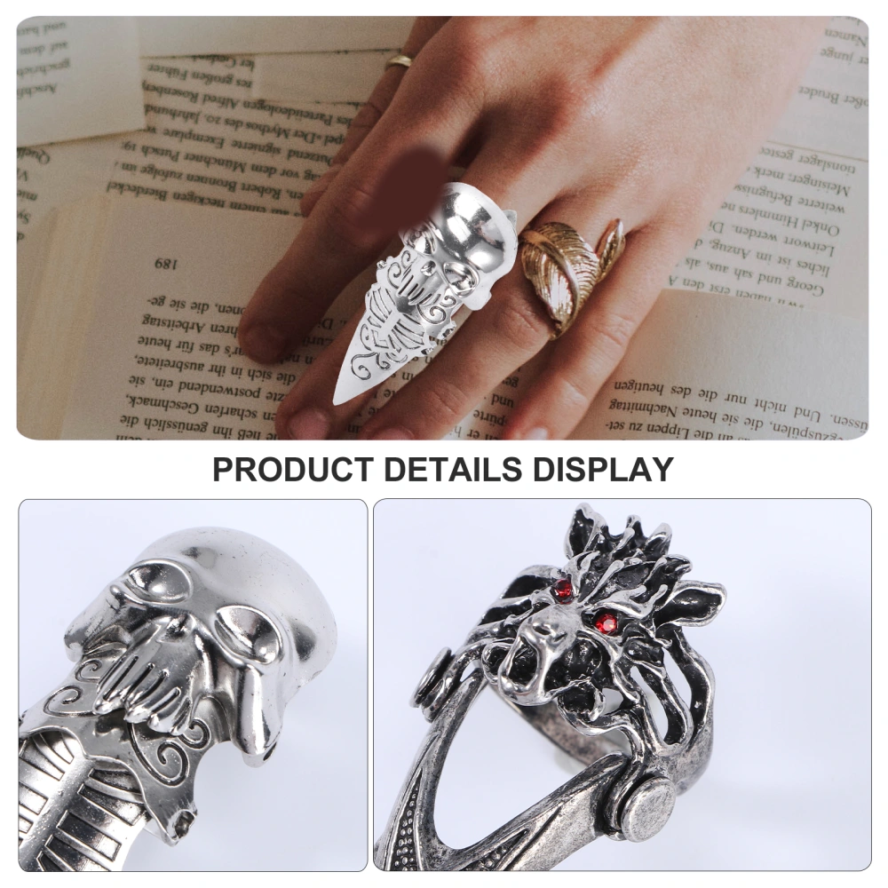 3pcs Knuckle Joint Finger Ring Finger Ring Decorative Ring Fashion Ring (Silver)