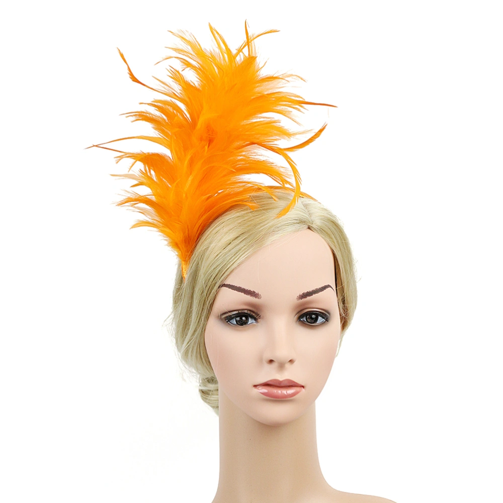 Feather Hair Creative Performance Hair Accessories Bridal Elegant Headdress Photo Prop (Orange)