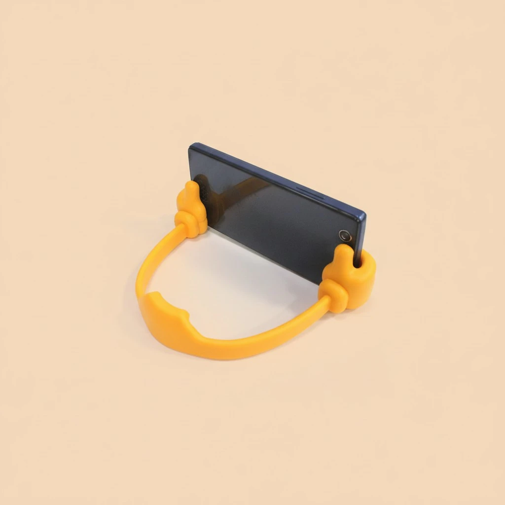 Creative Design Universal Lazy Phone Holder Stand on Table Smart Multiple Functions Mobile Phone Mount Stand Lazy Bracket (Yellow)