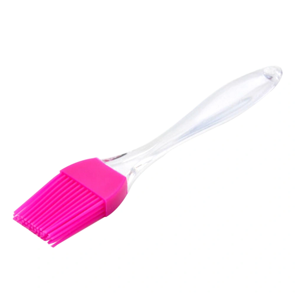 2pcs Heatproof Silicone Brush with Transparent Handle Oil Sauce Cream Brush for Barbecue BBQ Meat Cakes Pastries (Rose Red)