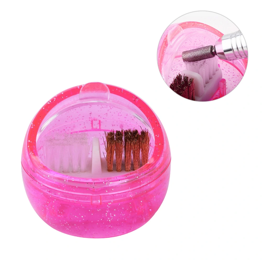 Nail Art Tools Portable Grinding Machine Cleaner Brush Box Brush Cleaner Manicure Nail Equipment (Rosy)