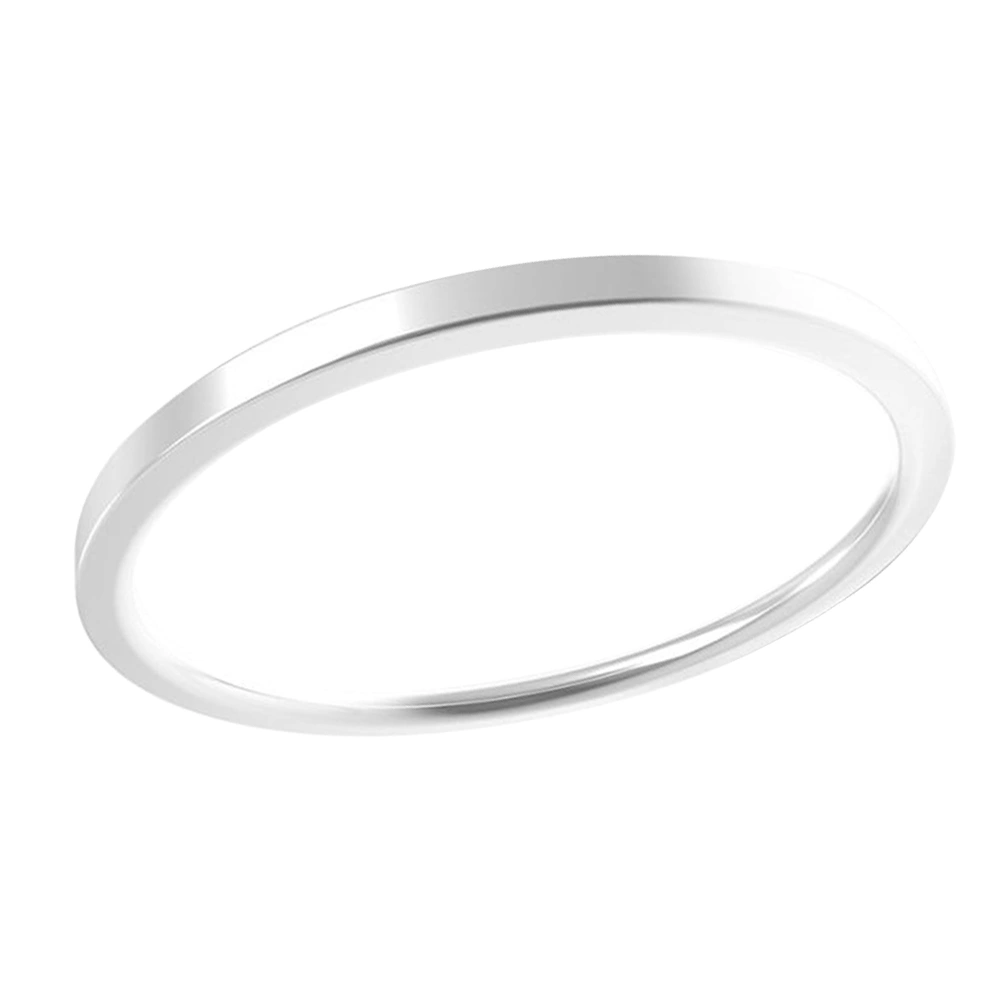 Simple Titanium Steel Ring Exquisite Finger Ring Couples Rings for Woman Man Decoration (Silver US Size 4)