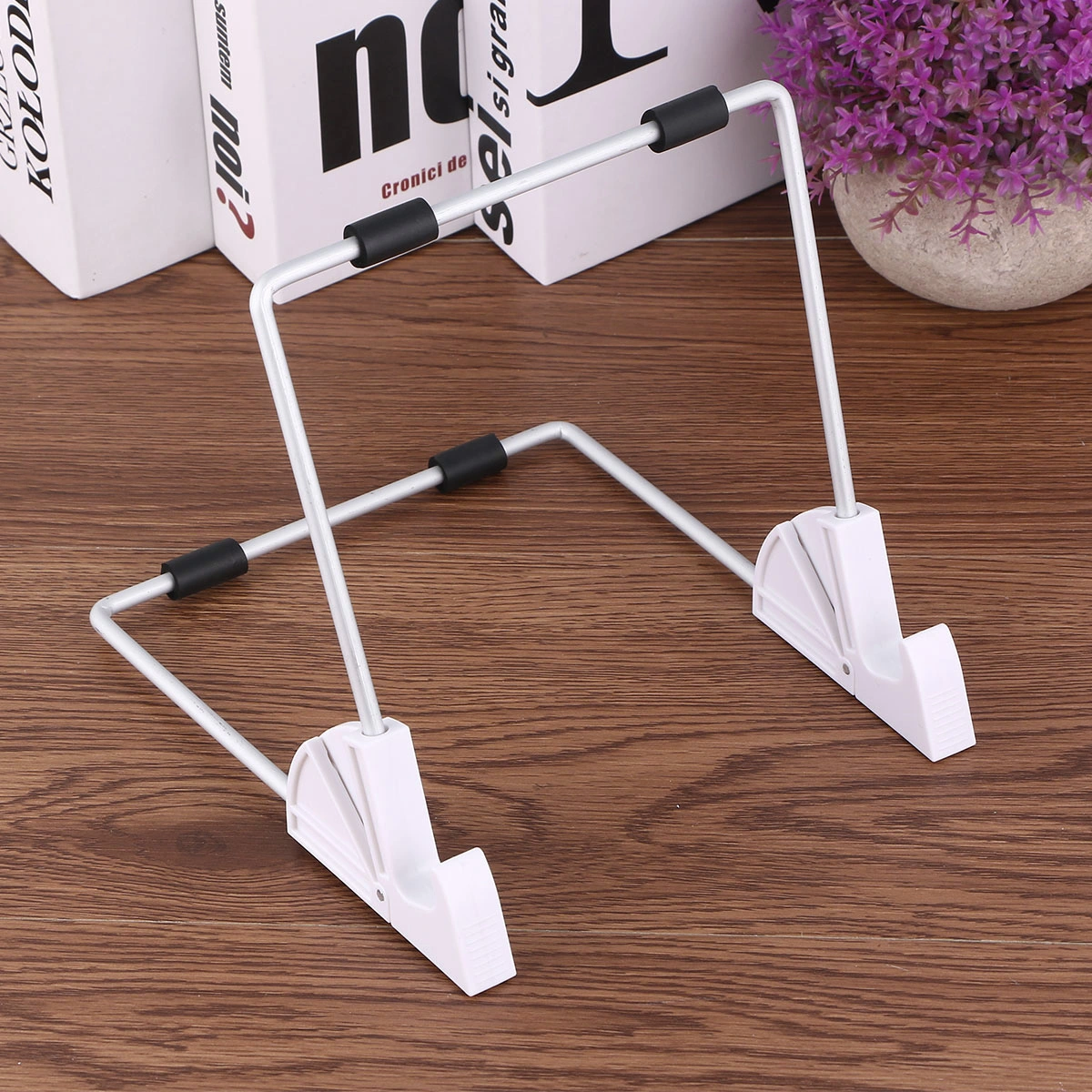 Tablet Mount Lazy Holder Aluminum Desktop Desk Stand Hand Free Tablet Bracket Tablet Display Stand (White)