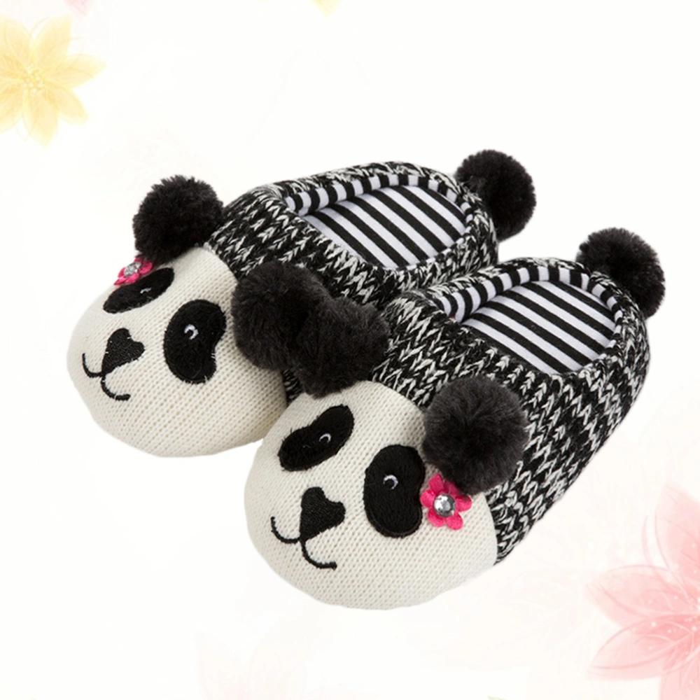 Autumn Winter Panda Slippers Adorable Warm Shoes Cotton Floor Slippers for Indoor Home - 22CM (Girl/21CM Interior Length)