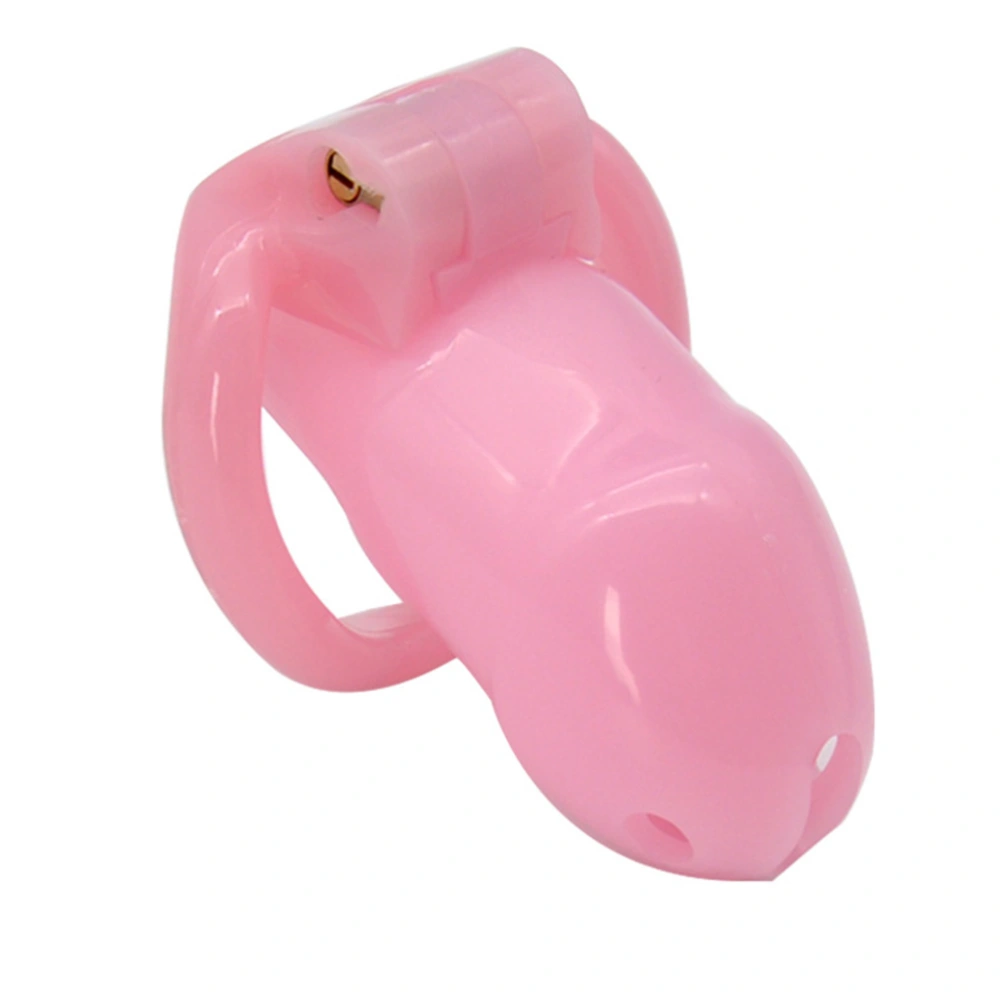 Male Chastity Device Cage Penis Rings Virginity Lock Chastity Belt Adult Game Sex Toy(Pink)