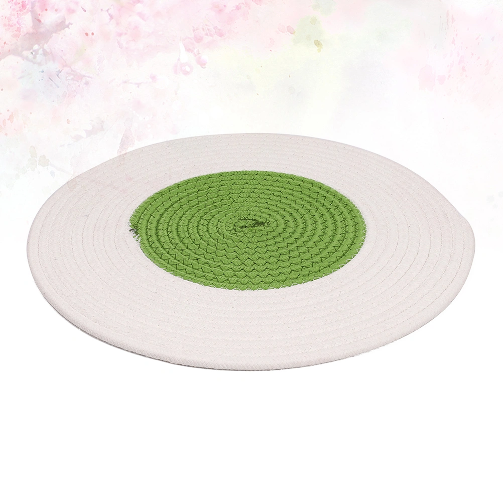 Claws Grinding Cat Pad Knitted Cat Sleeping Mat Dual Use Scratching Board Green and White