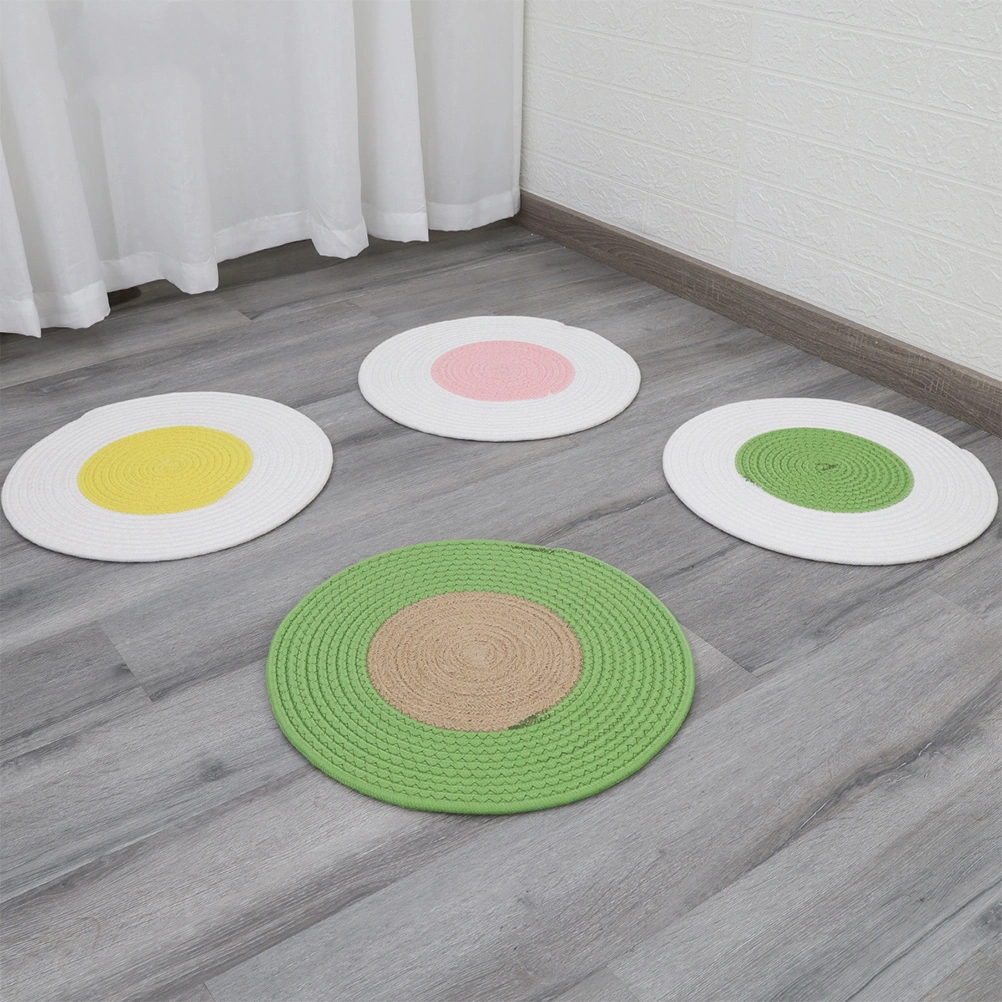 Claws Grinding Cat Pad Knitted Cat Sleeping Mat Dual Use Scratching Board Green and White
