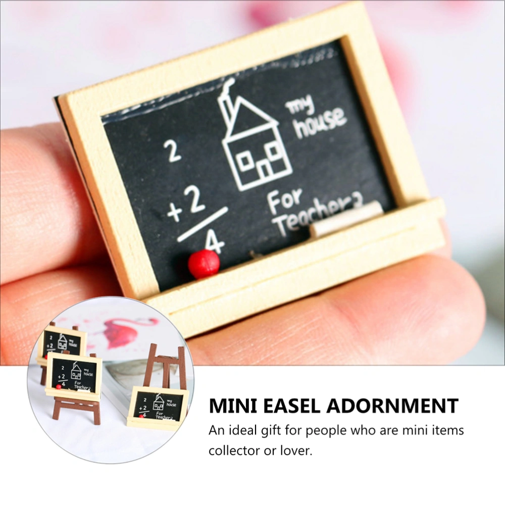 2pcs Miniature Landscape Doll House Decorations Creative Lovely Wooden Easels