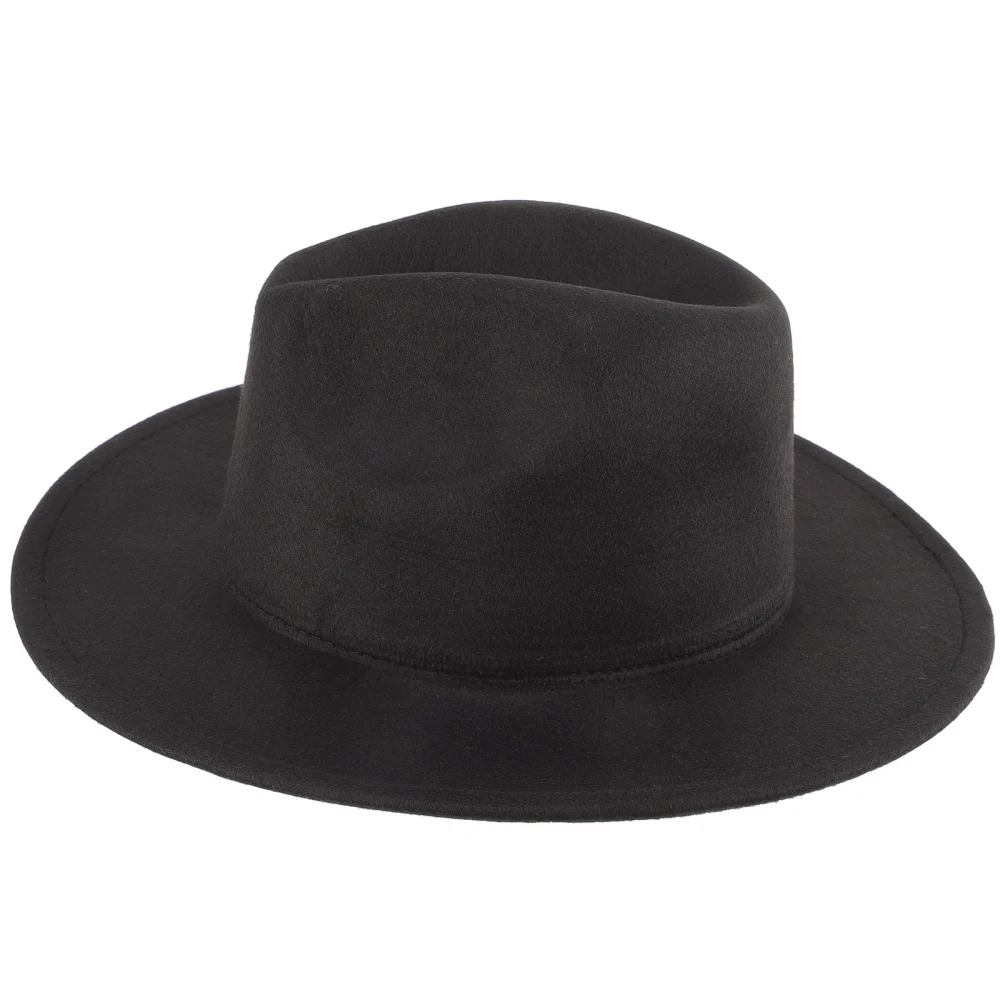 Men Vintage Jazz Hat Wide Brim Warm Hat Fashion Jazz Hat Men Costume Accessory