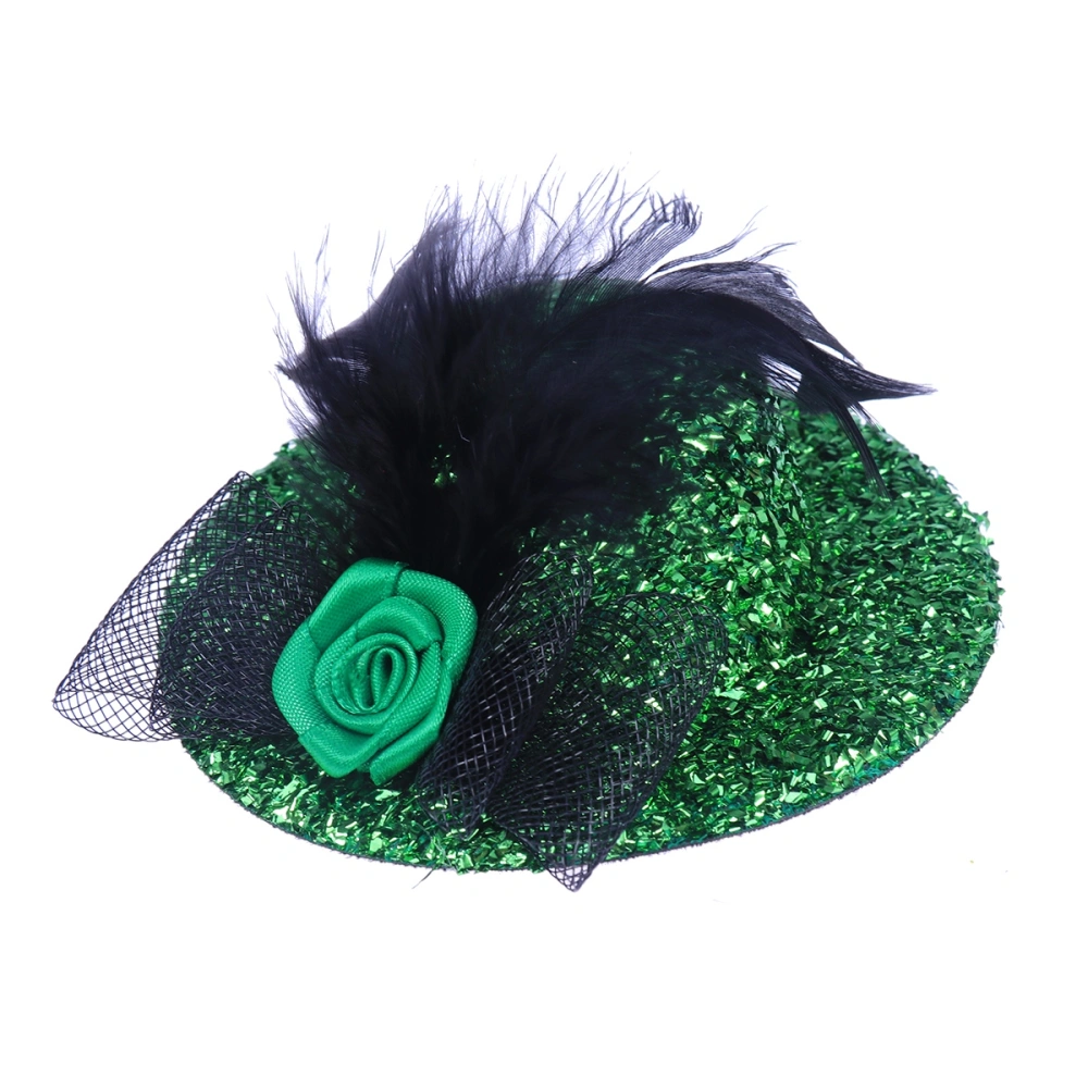 Women Girls Hats with Clip  Headdress Headwear for Dancing Party Masquerade Cosplay Banquet Stage Performance (Green)