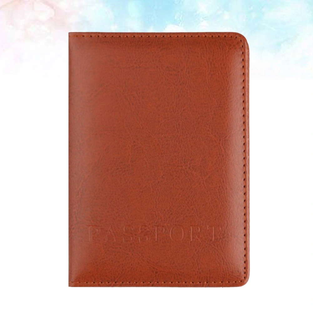 Brown Multi-functional Handy Travel Passport Holder Holder Pouch PU Leather Air Tickets Passport Organizer Wallet