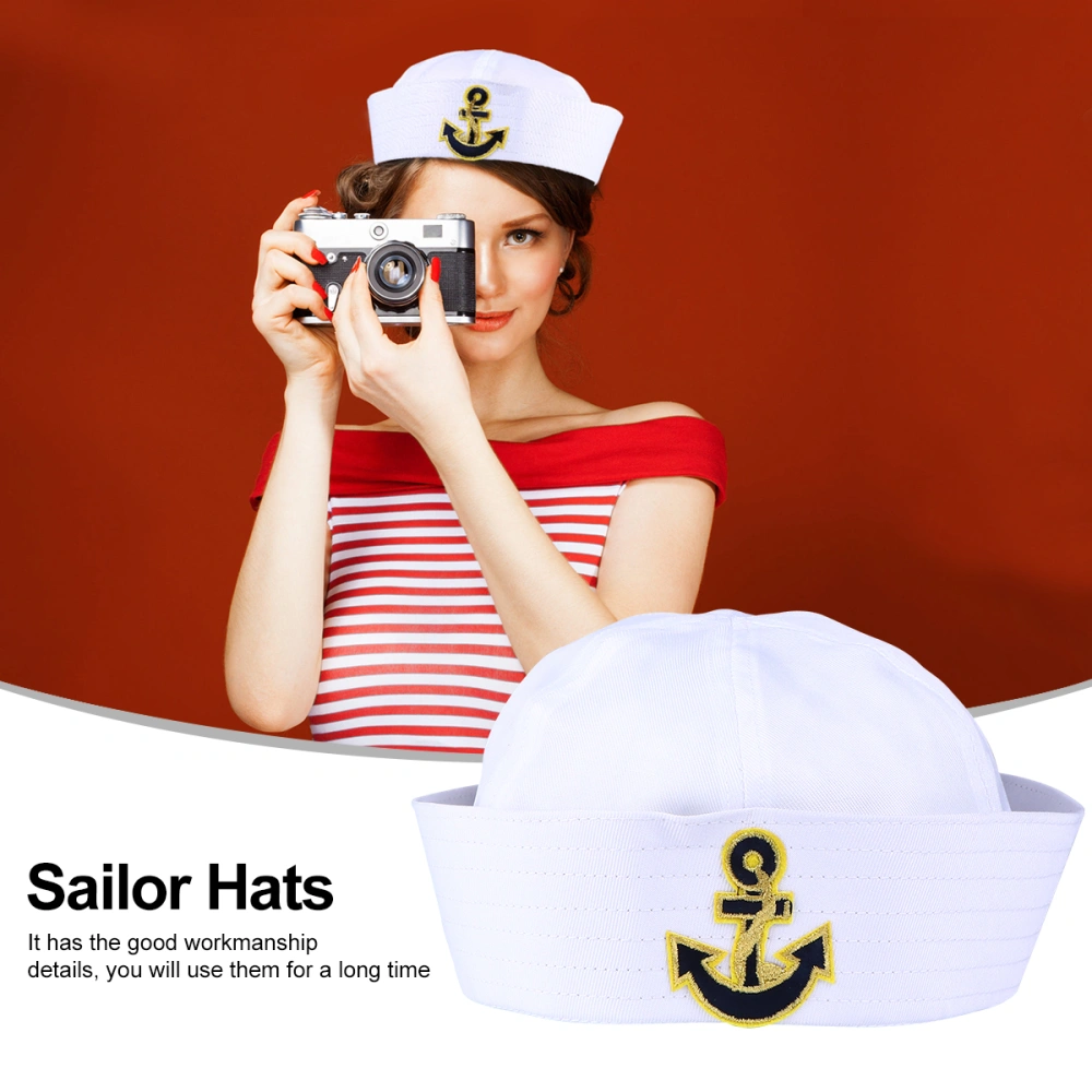 1 Pc 58CM Sailor Hat Party Simple Navy Hat Dress Up Costume Accessory