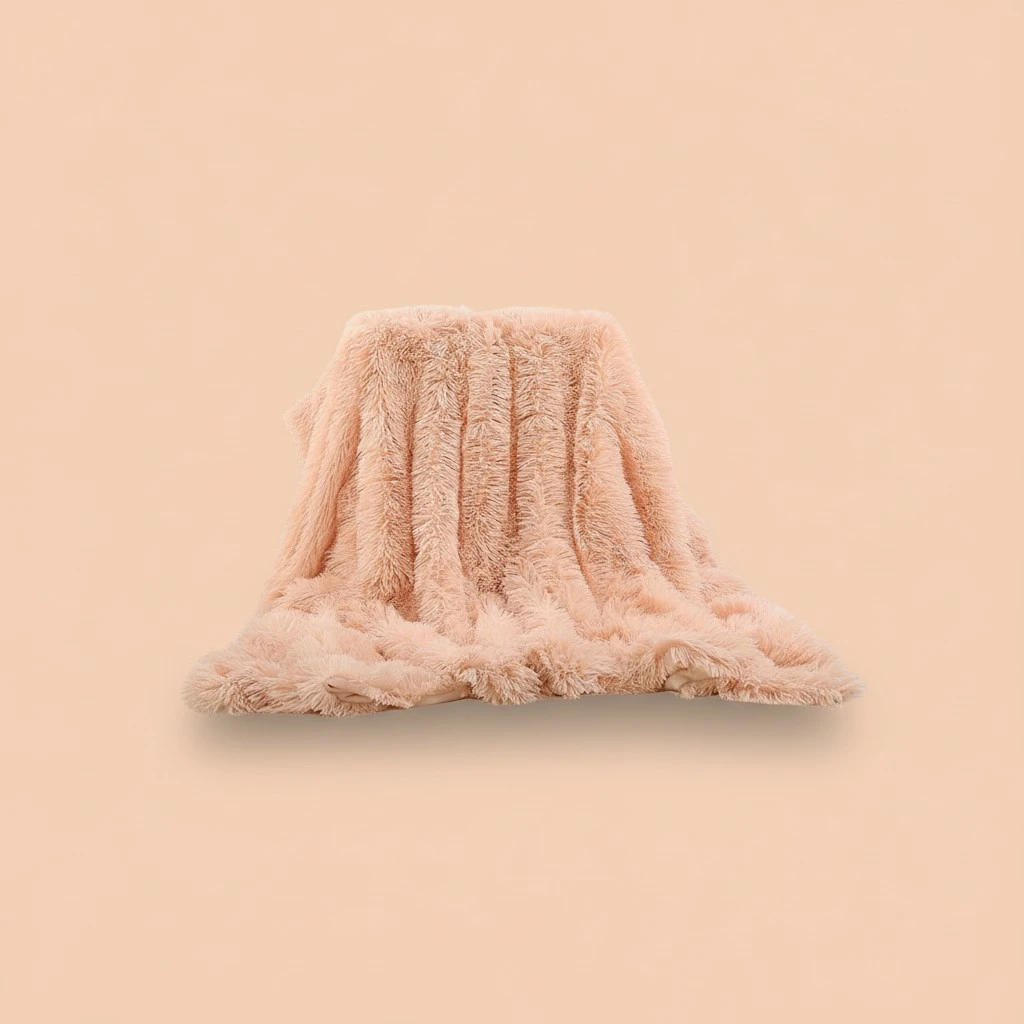 Plush Throw Blanket Ultrasoft Fleece Blanket Warm Bed Blanket in Solid Color 160x130cm(Coral)