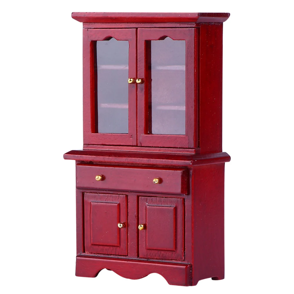 1pc Mini House Furniture Closet Wooden Mini Closet for Home Decoration