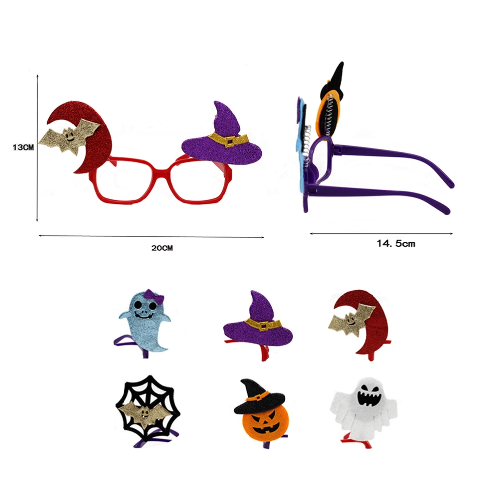 Halloween Trick Toy Male Female Funny Glasses for April Fool's Day Party Prank Props (Red Moon Bat Witch Hat)