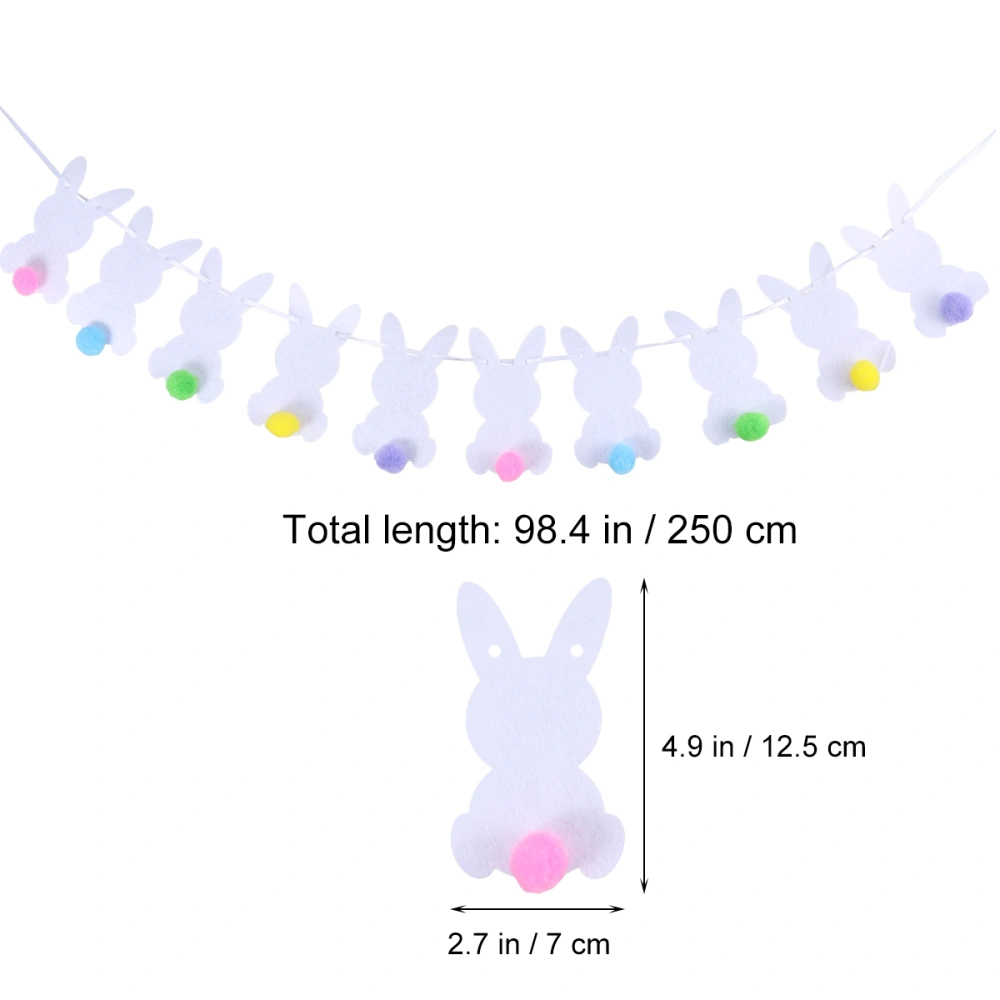 2.5 Meters Easter Festival Banners Rabbit Shape Bunting Banners for Easter Decorations Party Favors Photo Prop