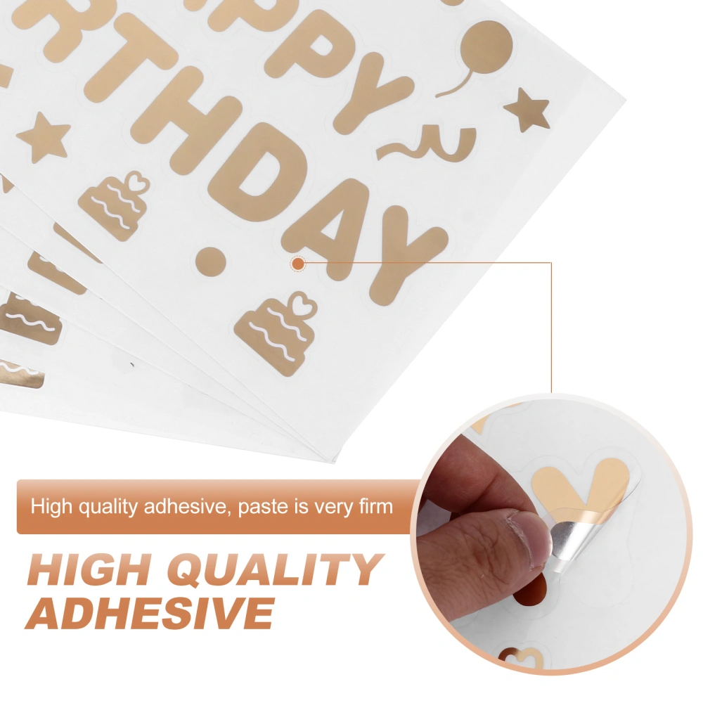 5pcs Creative Birthday Balloon Stickers Birthday Party Decals Decor Stickers