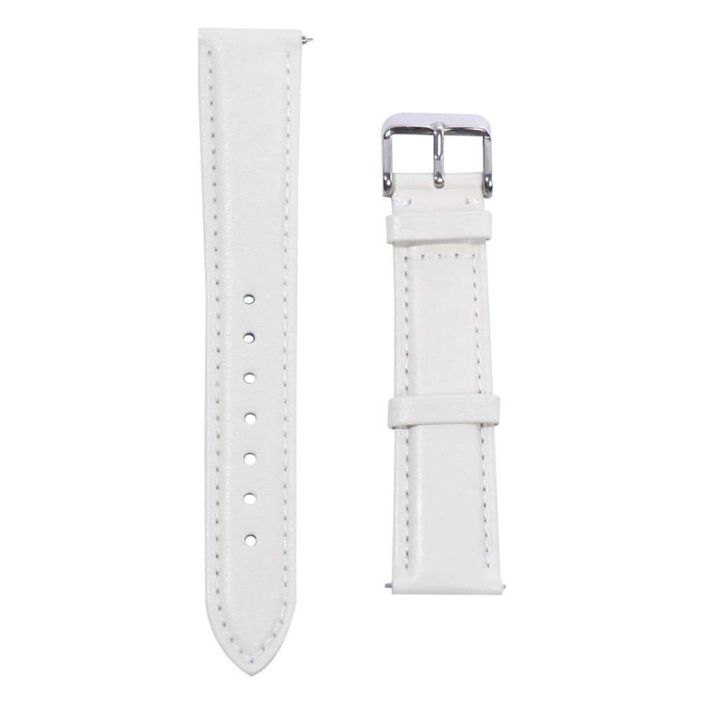 First Layer Leather Watch Band Unique Design Watch Wristband Bracelet Strap for Women(18mm, White)