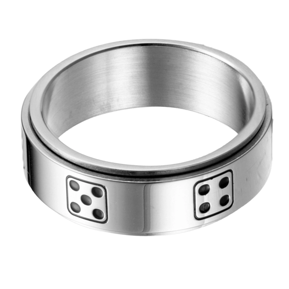 1pc Fashion Titanium Steel Ring Exquisite Finger Jewelry for Man (Silver)